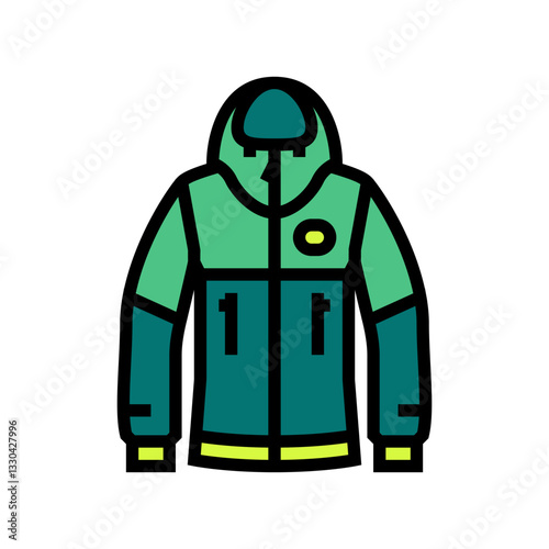 lightweight rain jacket ultralight trekking color icon vector illustration