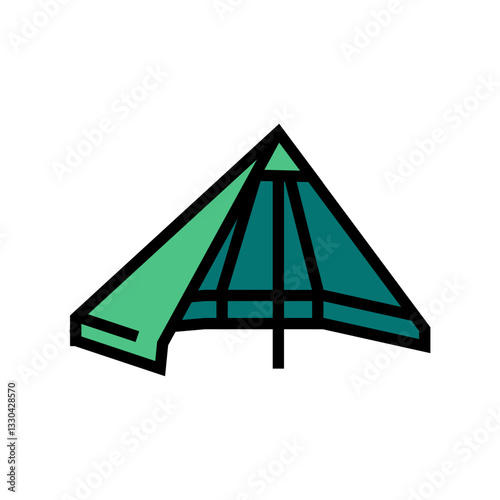 poncho tent ultralight hiking color icon vector illustration