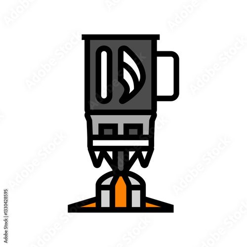 portable gas burner stove color icon vector illustration