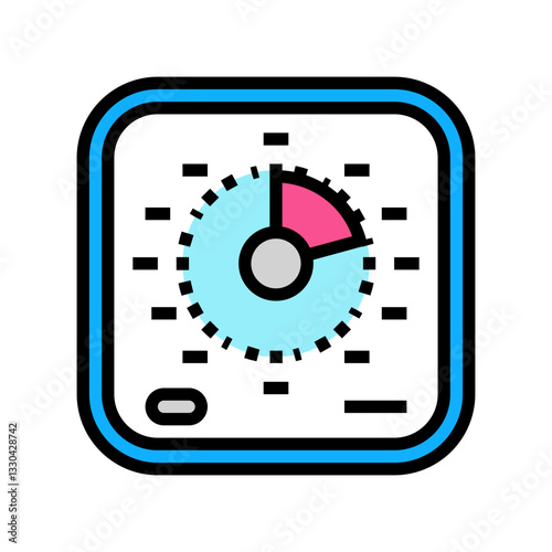 recovery timer clock wellness color icon vector illustration