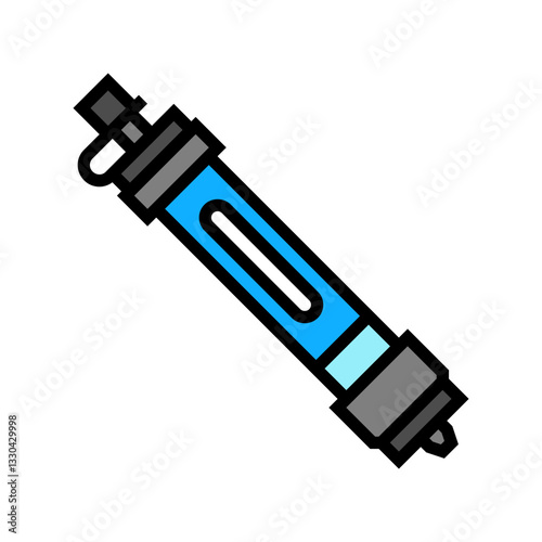 water filter ultralight trekking color icon vector illustration