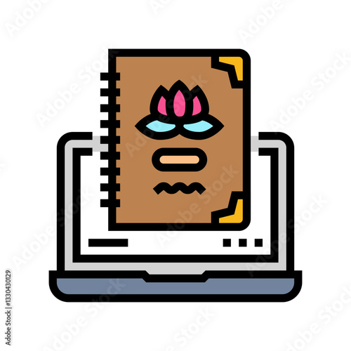 wellness journal or notebook recovery color icon vector illustration