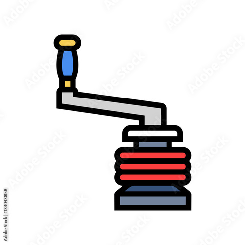 winch handle sailing sport color icon vector illustration