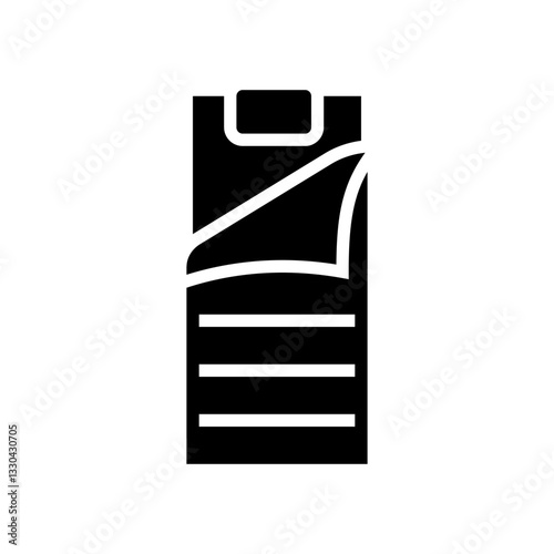 blanket sleeping bag glyph icon vector illustration