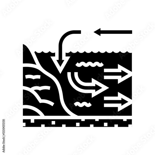 current diagra world ocean glyph icon vector illustration