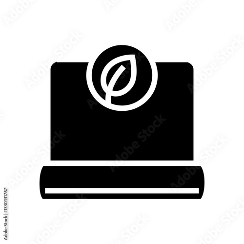 eco friendly yoga mat outdoor fitness glyph icon vector illustration