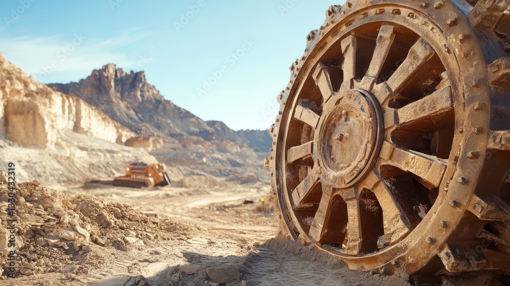 Fototapeta premium Heavy Machinery Features in Action with Isolated Background