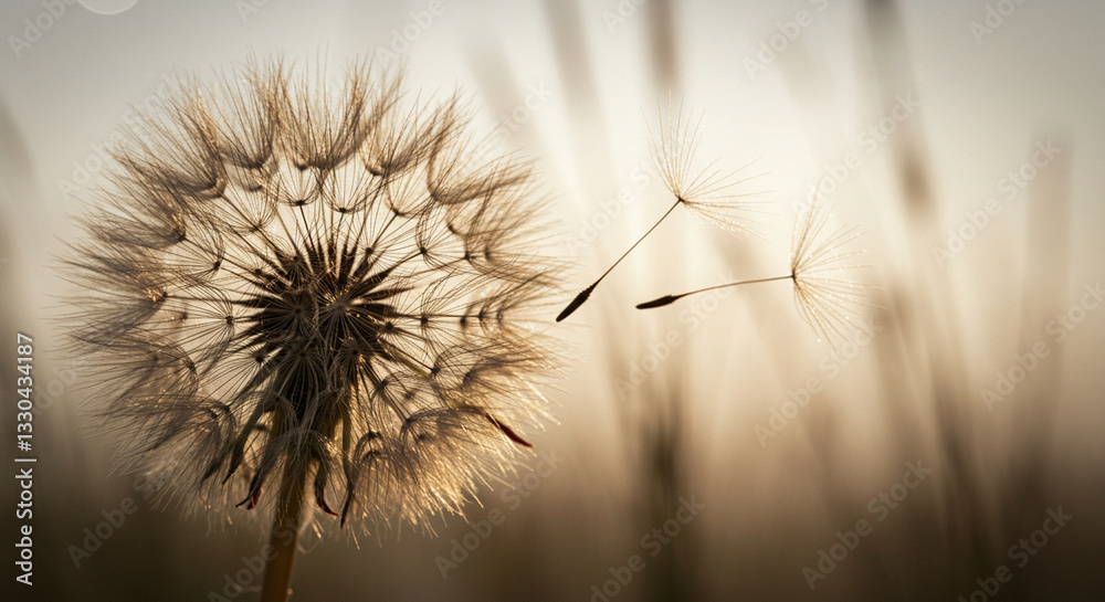 Obraz premium dandelion in the wind