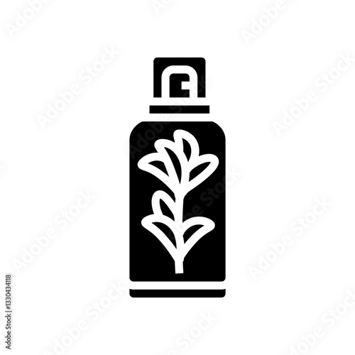 plant based cosmetic sustainable beauty glyph icon vector illustration