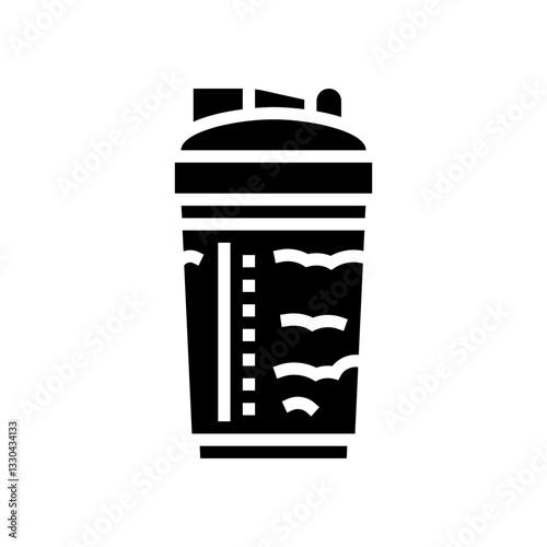 protein shake meal drink glyph icon vector illustration