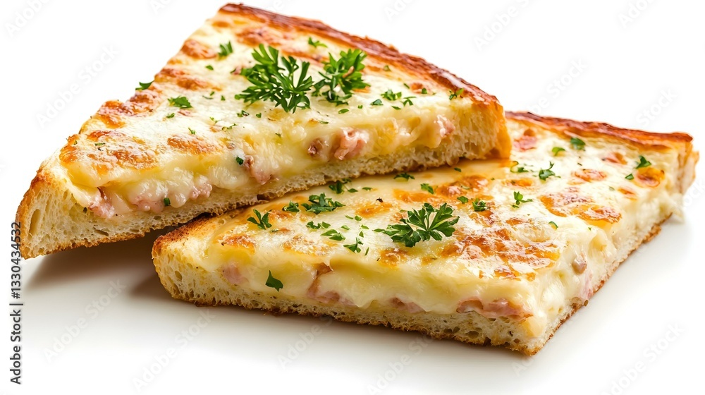 Croque monsieur toasted bread slices isolated Croque monsieur toasted bread slices isolated