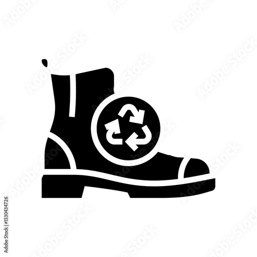 shoes recycle thrift driven fashion glyph icon vector illustration