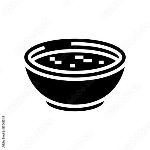 soup bowl meal drink glyph icon vector illustration