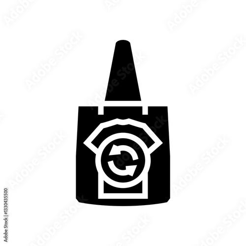 thrift shop bag driven fashion glyph icon vector illustration