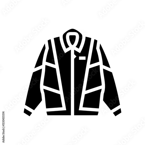 thrifted jacket thrift driven fashion glyph icon vector illustration
