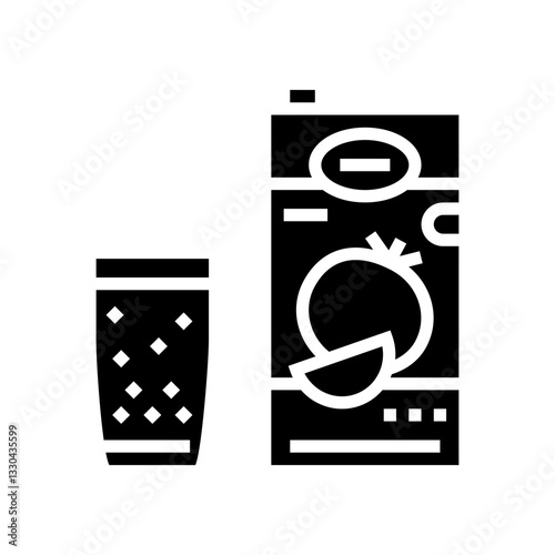 tomato juice meal drink glyph icon vector illustration