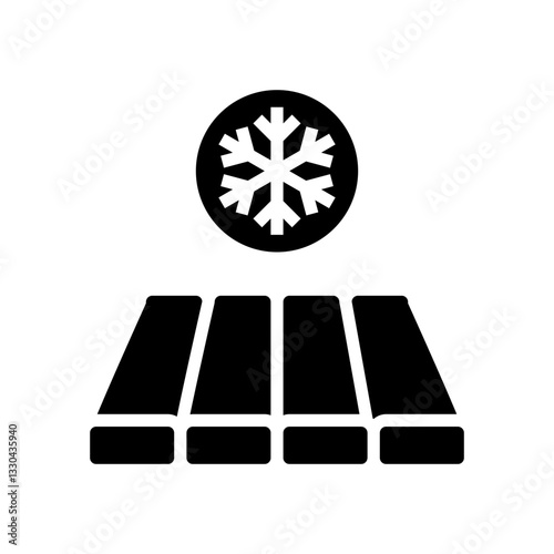 warm seam sleeping bag glyph icon vector illustration