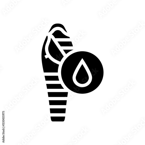 water resistant sleeping bag glyph icon vector illustration