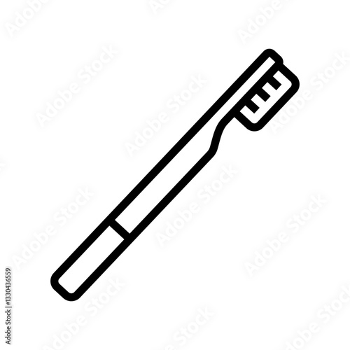 bamboo toothbrush sustainable beauty line icon vector illustration
