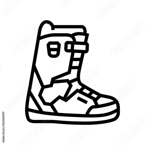 boots snowboard line icon vector illustration