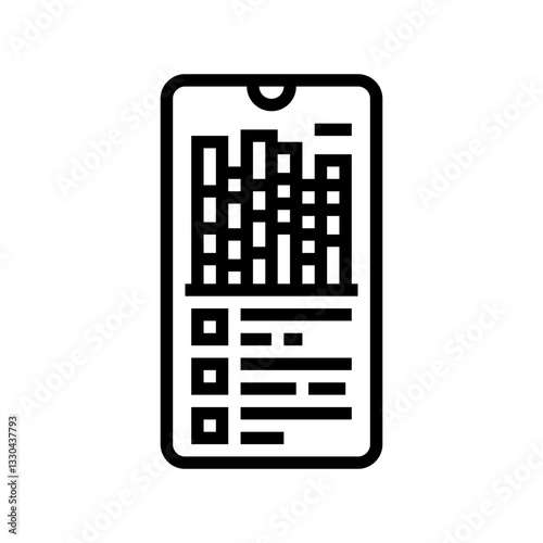 digital well being dashboard tech line icon vector illustration