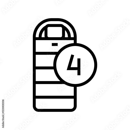 four season sleeping bag line icon vector illustration