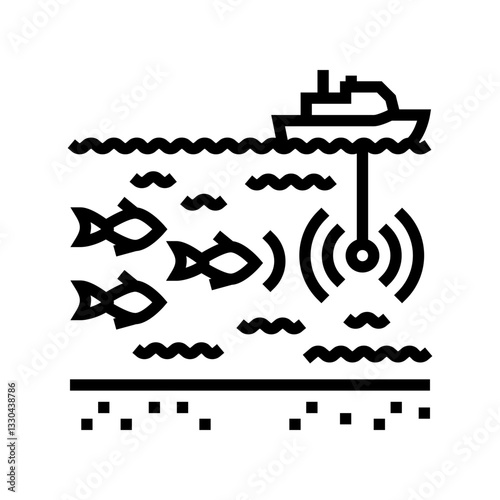 hydrophone world ocean line icon vector illustration