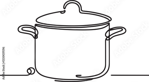Modern Saucepan Line Drawing Vector Design