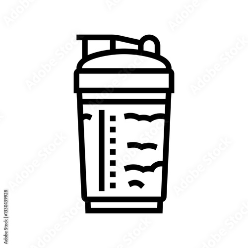 protein shake meal drink line icon vector illustration