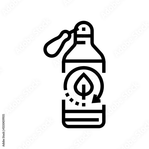 recyclable water bottle sustainable outdoor fitness line icon vector illustration