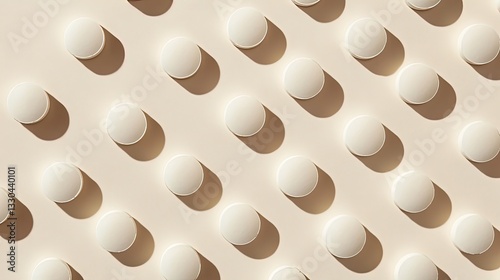 Minimalist Beige Capsules on Soft Neutral Background – Pharmaceutical Supplement Concept