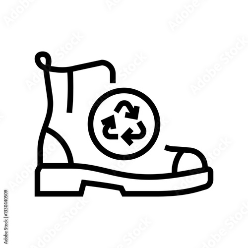 shoes recycle thrift driven fashion line icon vector illustration