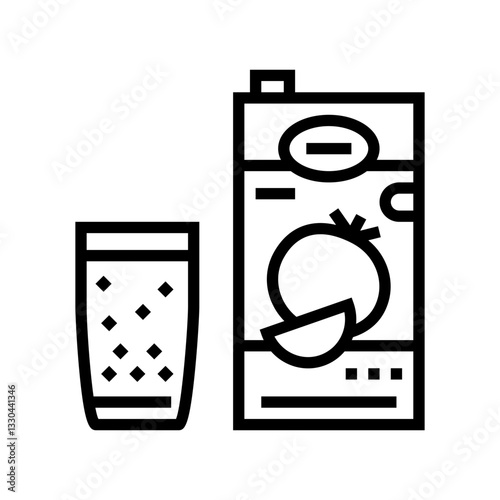 tomato juice meal drink line icon vector illustration