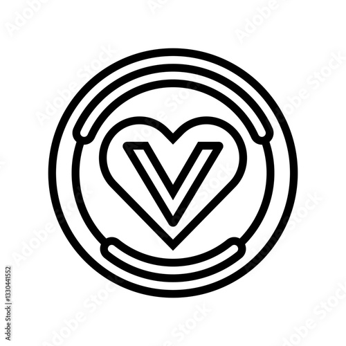 vegan certified sustainable beauty line icon vector illustration