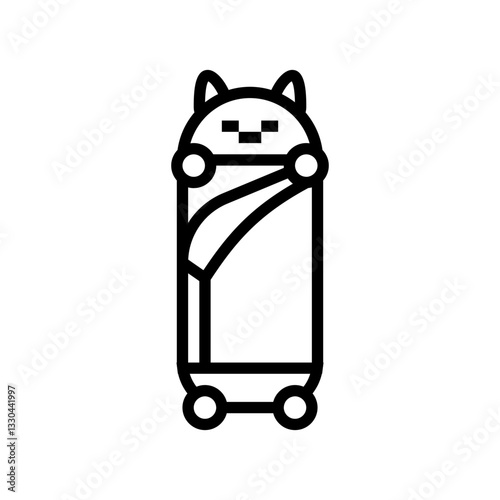 youth sleeping bag line icon vector illustration