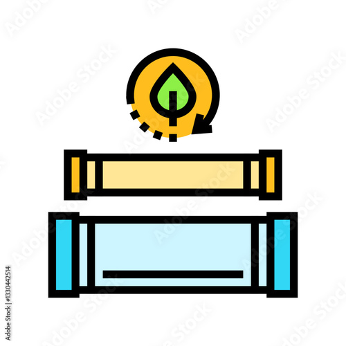 biodegradable tube sustainable beauty color icon vector illustration