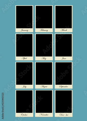 Template for creating a calendar and photos