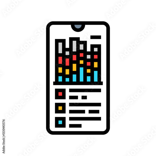 digital well being dashboard tech color icon vector illustration