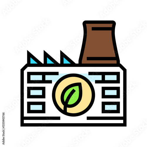 eco friendly factory sustainable beauty color icon vector illustration
