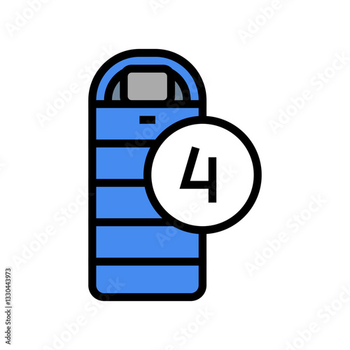 four season sleeping bag color icon vector illustration