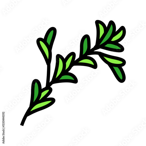 herb sprig sustainable beauty color icon vector illustration