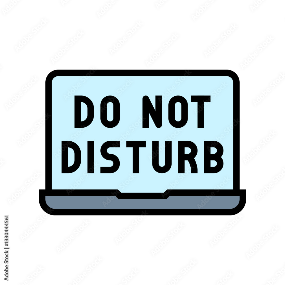 laptop do not disturb mindful tech color icon vector illustration laptop do not disturb mindful tech color icon vector illustration