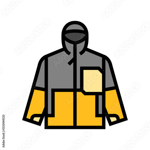 jacket snowboard color icon vector illustration
