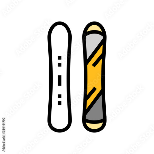 mountain snowboard color icon vector illustration