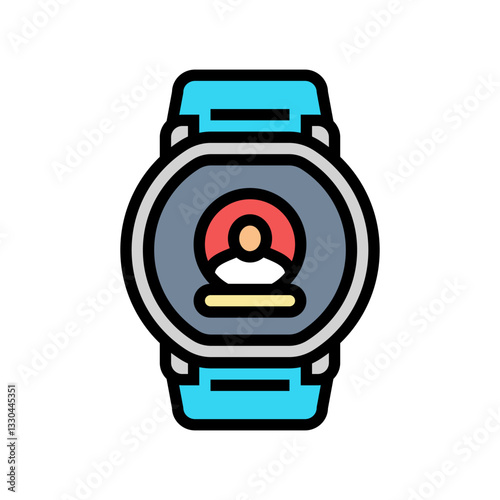 personalized fitness tracker personalized health color icon vector illustration