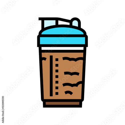 protein shake meal drink color icon vector illustration