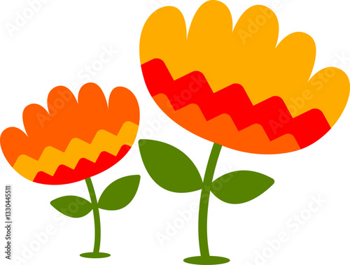 Tulip Flower Vector Cartoon Colored Clipart 