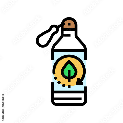 recyclable water bottle sustainable outdoor fitness color icon vector illustration