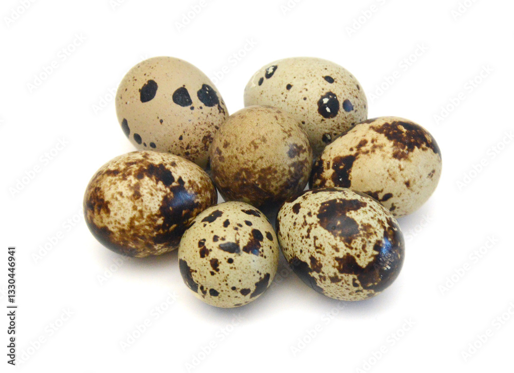 Quail eggs are isolated on a white background Quail eggs are isolated on a white background