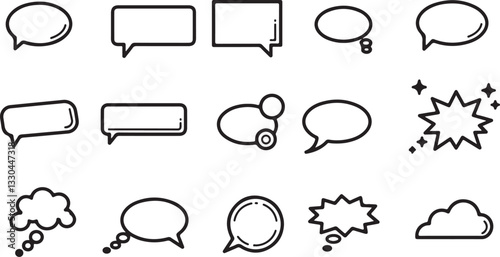 Vector speach bubbles icon set on grey background
